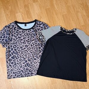 Leopard and Striped Women’s Top Set